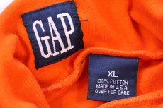 画像5: 90s USA製 GAPギャップ 無地 タートルネック コットン 長袖Tシャツ オレンジ XL (5)