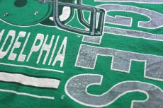 画像4: 80s USA製 NFL PHILADELPHIA EAGLES アメフト ひび割れプリント スウェット 緑 XL (4)