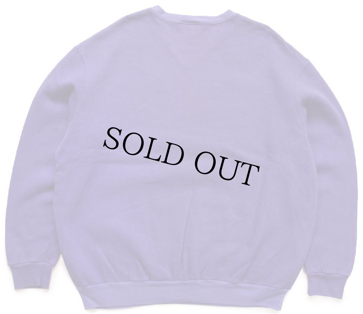 画像2: 80s USA製 OAKTON 無地 ツートン はめ込み 前V スウェット 紫 L★ブランク (2)