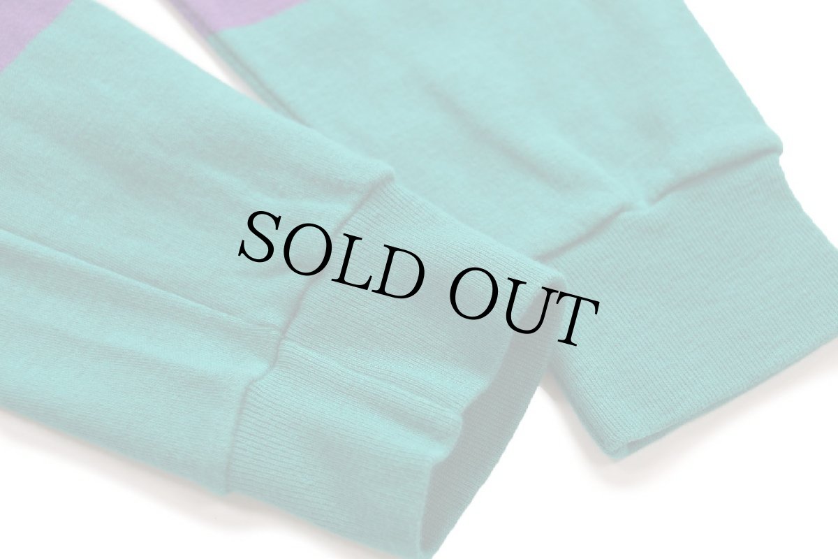 画像7: 90s USA製 Austin Kane マルチカラー 切り替え タートルネック コットン 長袖Tシャツ L (7)