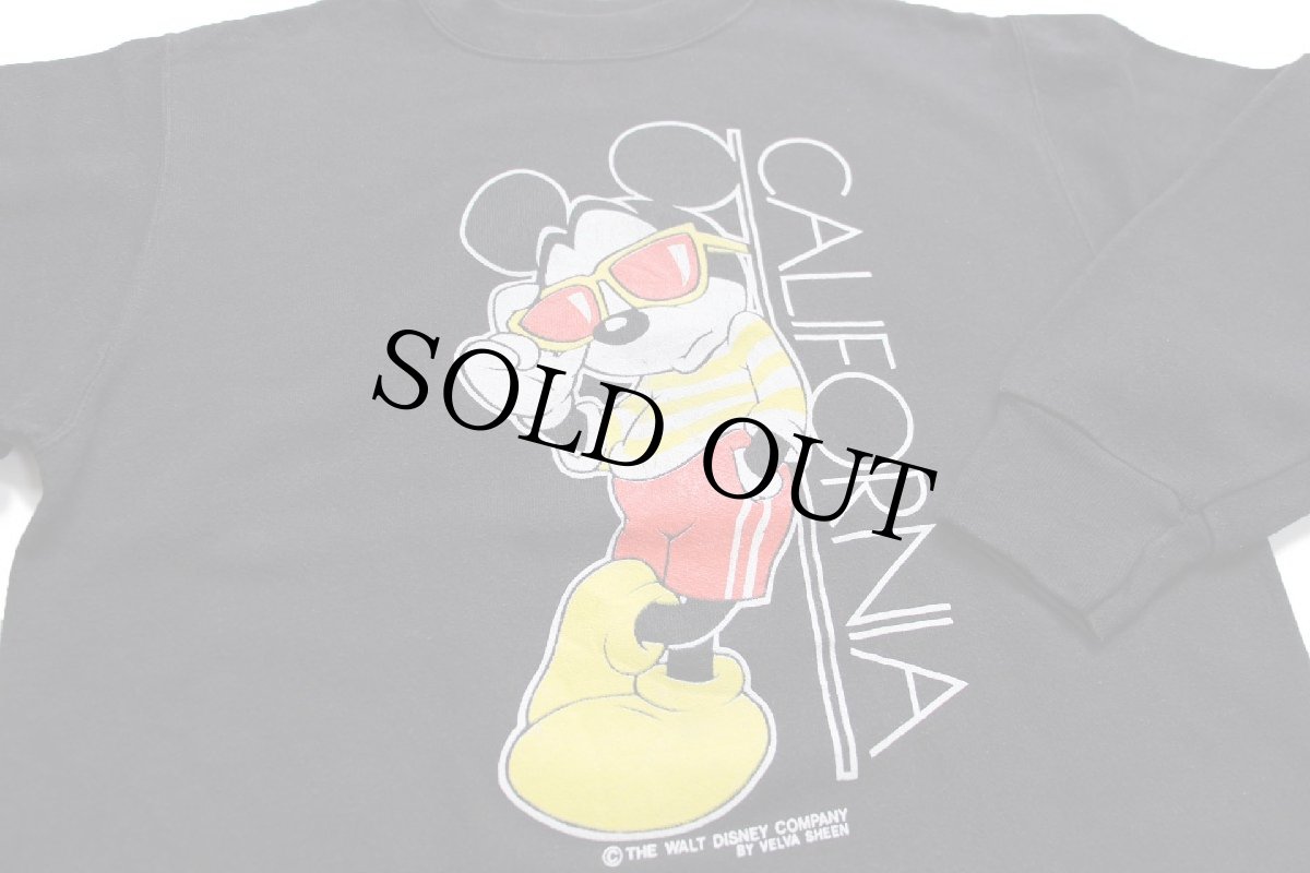 画像3: 90s USA製 Velva Sheen DISNEYディズニー ミッキー マウス CALIFORNIA スウェット 黒 S (3)