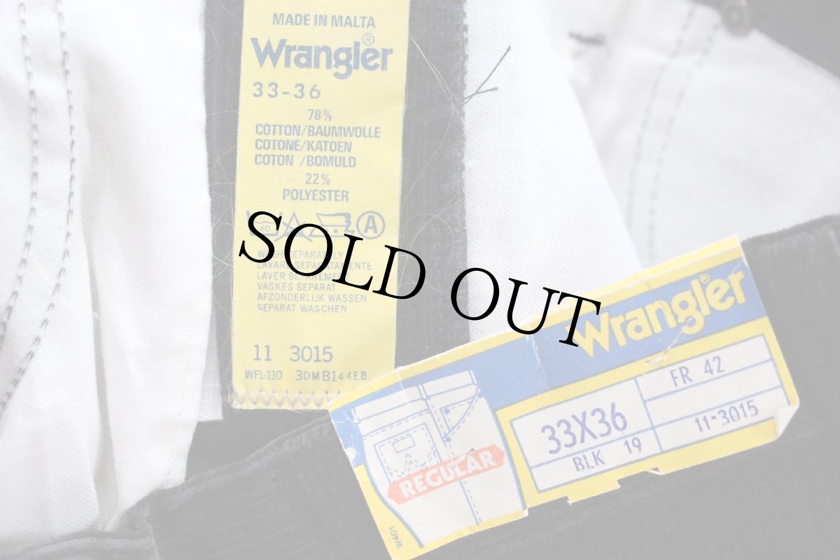 画像6: デッドストック★90s マルタ製 Wranglerラングラー コーデュロイパンツ 黒 W33 L36★ユーロ (6)