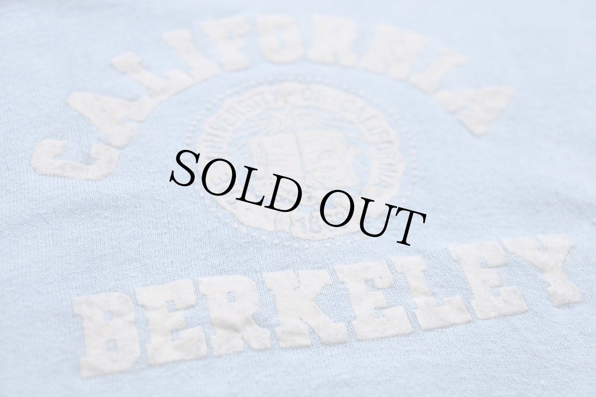 画像4: 80s CALIFORNIA BERKELEY フロッキープリント スウェット 水色 (4)