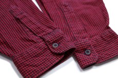 画像6: 90s USA製 L.L.Bean シェパードチェック ボタンダウン コットン フランネルシャツ 赤×黒 XL (6)