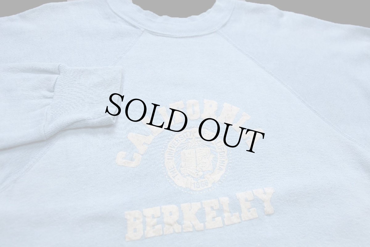 画像3: 80s CALIFORNIA BERKELEY フロッキープリント スウェット 水色 (3)