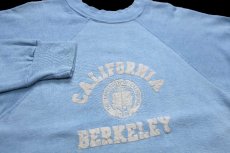 画像3: 80s CALIFORNIA BERKELEY フロッキープリント スウェット 水色 (3)