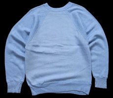 画像2: 80s CALIFORNIA BERKELEY フロッキープリント スウェット 水色 (2)