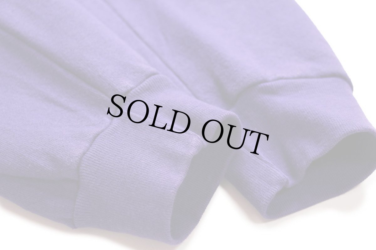 画像5: 80s USA製 OAKTON 無地 ツートン はめ込み 前V スウェット 紫 L★ブランク (5)