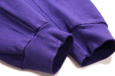 画像5: 80s USA製 OAKTON 無地 ツートン はめ込み 前V スウェット 紫 L★ブランク (5)