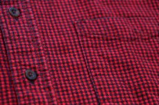 画像5: 90s USA製 L.L.Bean シェパードチェック ボタンダウン コットン フランネルシャツ 赤×黒 XL (5)