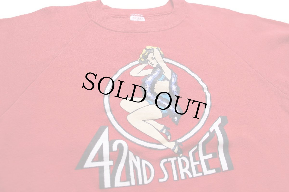 画像3: 80s USA製 JERZEES BY RUSSELLラッセル 42ND STREET ピンナップガール スウェット 赤 M (3)