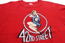 画像3: 80s USA製 JERZEES BY RUSSELLラッセル 42ND STREET ピンナップガール スウェット 赤 M (3)
