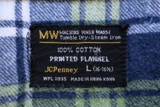 画像4: 70s JCPenney チェック コットン プリントネルシャツ L (4)
