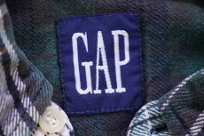 画像4: 90s GAPギャップ タータンチェック クレイジーパターン ボタンダウン フランネルシャツ (4)