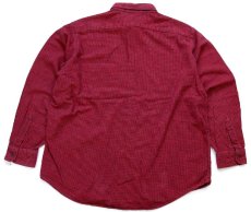 画像2: 90s USA製 L.L.Bean シェパードチェック ボタンダウン コットン フランネルシャツ 赤×黒 XL (2)