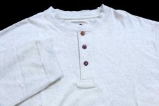 画像4: デッドストック★00s G.H.BASS 無地 ヘンリーネック コットン カットソー オートミール L (4)