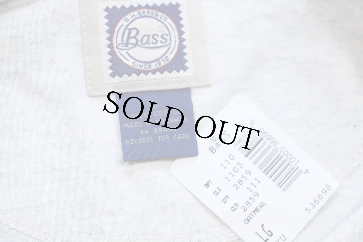 画像5: デッドストック★00s G.H.BASS 無地 ヘンリーネック コットン カットソー オートミール L (5)