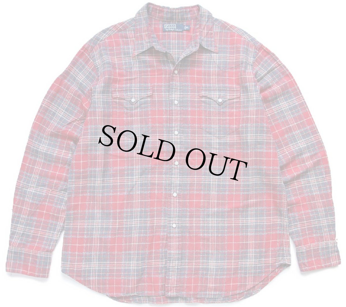 画像1: 00s ポロ ラルフローレン タータンチェック コットン フランネル ウエスタンシャツ XL (1)