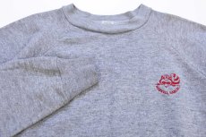 画像3: 80s USA製 Healthknit HASKELL RASCAL アライグマ 刺繍 ペンキ飛び スウェット 杢グレー XL (3)