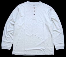 画像2: デッドストック★00s G.H.BASS 無地 ヘンリーネック コットン カットソー オートミール L (2)