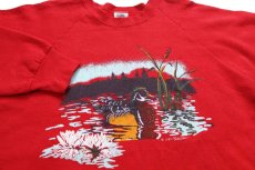 画像3: 80s USA製 ダック アート スウェット 赤 XL (3)