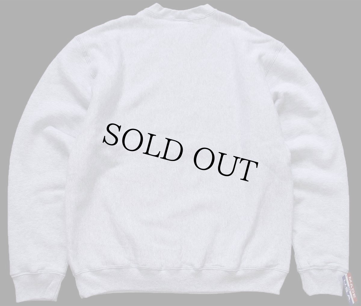 画像3: デッドストック★USA製 CAMBERキャンバー 無地 裏サーマル リバースウィーブ スウェット 杢グレー L★ブランク (3)