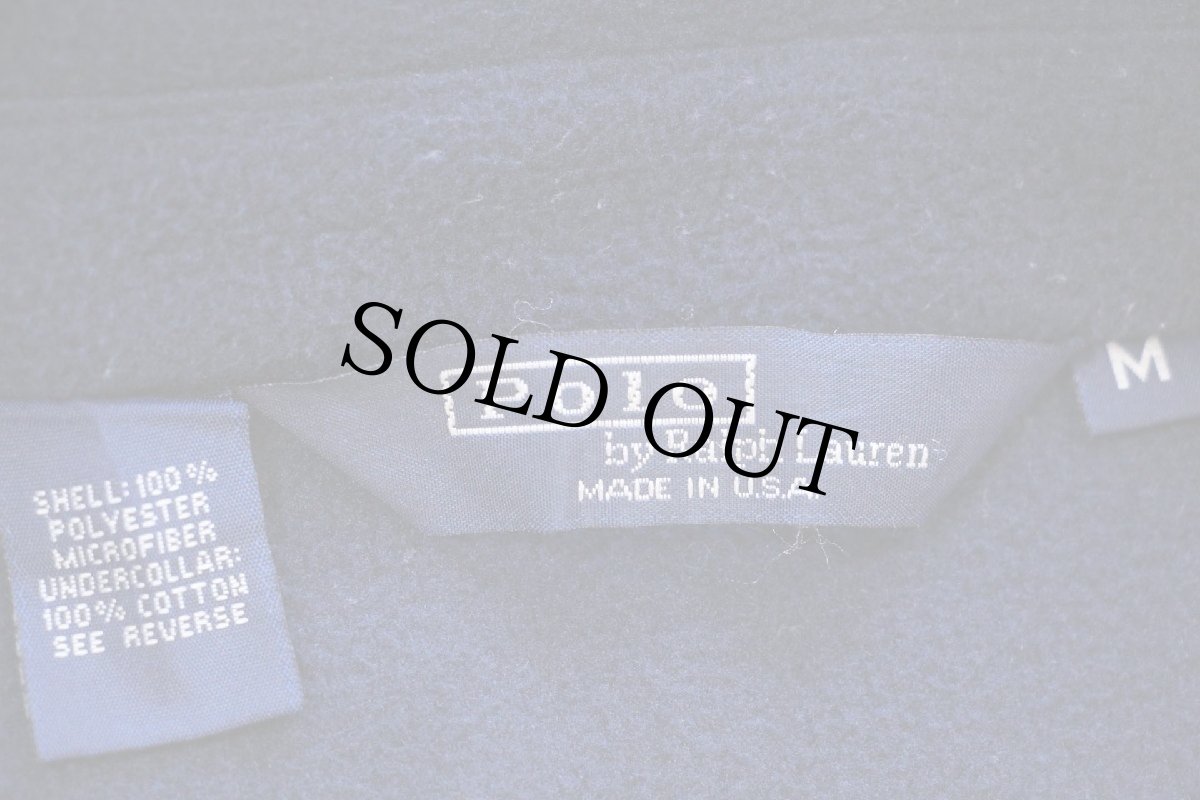 画像5: 90s USA製 ポロ ラルフローレン チンスト付き ワンポイント フリースジャケット 紺 M (5)