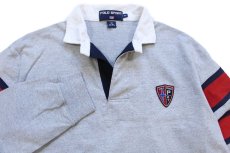 画像3: 90s POLO SPORT ポロ スポーツ ラルフローレン P67 パッチ付き コットン ラガーシャツ 杢グレー XL (3)