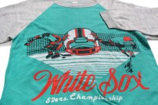 画像3: 80s イタリア製 White Sox 52ers. Championship ツートン 切り替え スウェット 緑×杢グレー M (3)