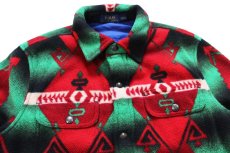 画像3: ポロ ラルフローレン インディアンヘッド ネイティブ柄 キルティングライナー フリース シャツ S (3)