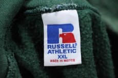 画像4: 90s RUSSELLラッセル STRATHCONA COUNTY FOOTBALL ESKIMOS アメフト刺繍 スウェットパーカー 緑 フェード XXL★特大 フーディー (4)