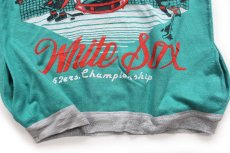 画像4: 80s イタリア製 White Sox 52ers. Championship ツートン 切り替え スウェット 緑×杢グレー M (4)