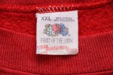 画像4: 80s USA製 Nestle ロゴ ひび割れプリント スウェット ボロ 赤 XXL★特大 (4)