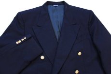 画像3: 90s USA製 GAPギャップ ダブルブレスト ウーステッド ウール テーラードジャケット 紺ブレ 42★ブレザー (3)