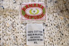 画像4: 80s BANANA REPUBLICバナナリパブリック ネップ入り ローゲージ コットンニット セーター グレーベージュ XL (4)