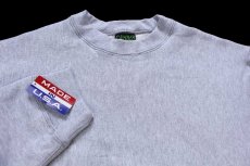 画像4: デッドストック★USA製 CAMBERキャンバー 無地 裏サーマル リバースウィーブ スウェット 杢グレー L★ブランク (4)