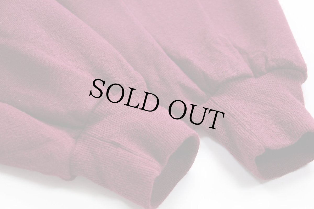 画像6: 90s USA製 RUSSELLラッセル MONTANA Griz 刺繍 前V スウェット ワインレッド L (6)