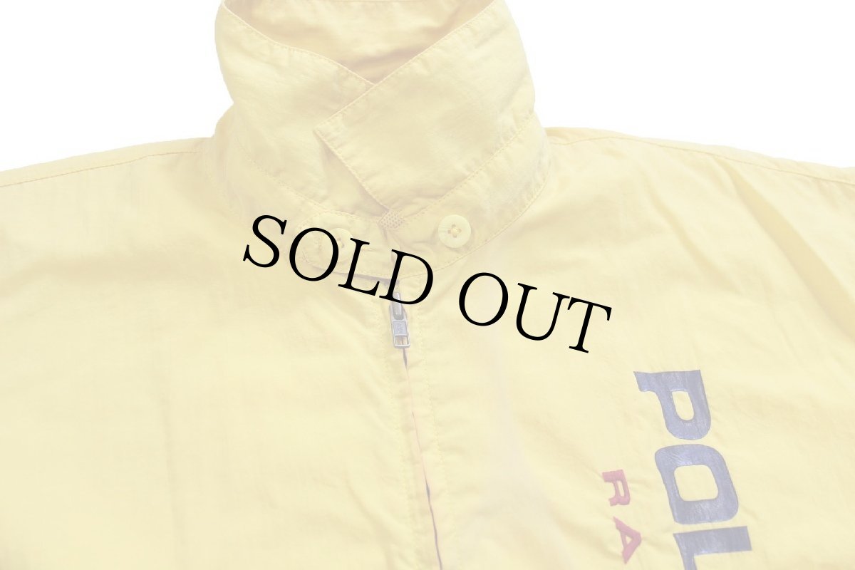 画像4: 90s POLO SPORT ポロ スポーツ ラルフローレン チンスト付き ツートン ナイロンジャケット 紺×黄 L (4)