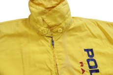 画像4: 90s POLO SPORT ポロ スポーツ ラルフローレン チンスト付き ツートン ナイロンジャケット 紺×黄 L (4)
