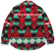 画像2: ポロ ラルフローレン インディアンヘッド ネイティブ柄 キルティングライナー フリース シャツ S (2)