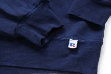 画像6: 90s USA製 RUSSELLラッセル MT BLUE STREAKS ひび割れプリント 前V スウェット 紺 XXL★特大 (6)