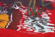 画像4: 80s USA製 ダック アート スウェット 赤 XL (4)