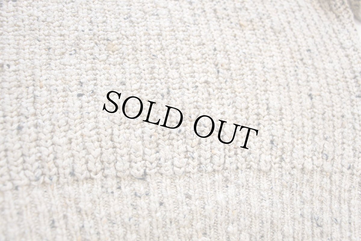 画像5: 80s BANANA REPUBLICバナナリパブリック ネップ入り ローゲージ コットンニット セーター グレーベージュ XL (5)