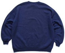 画像2: 90s USA製 RUSSELLラッセル MT BLUE STREAKS ひび割れプリント 前V スウェット 紺 XXL★特大 (2)