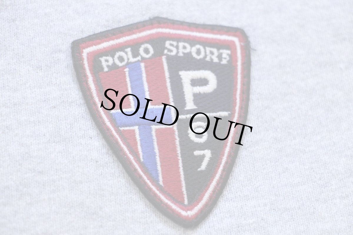 画像5: 90s POLO SPORT ポロ スポーツ ラルフローレン P67 パッチ付き コットン ラガーシャツ 杢グレー XL (5)