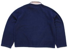 画像2: 90s USA製 ポロ ラルフローレン チンスト付き ワンポイント フリースジャケット 紺 M (2)