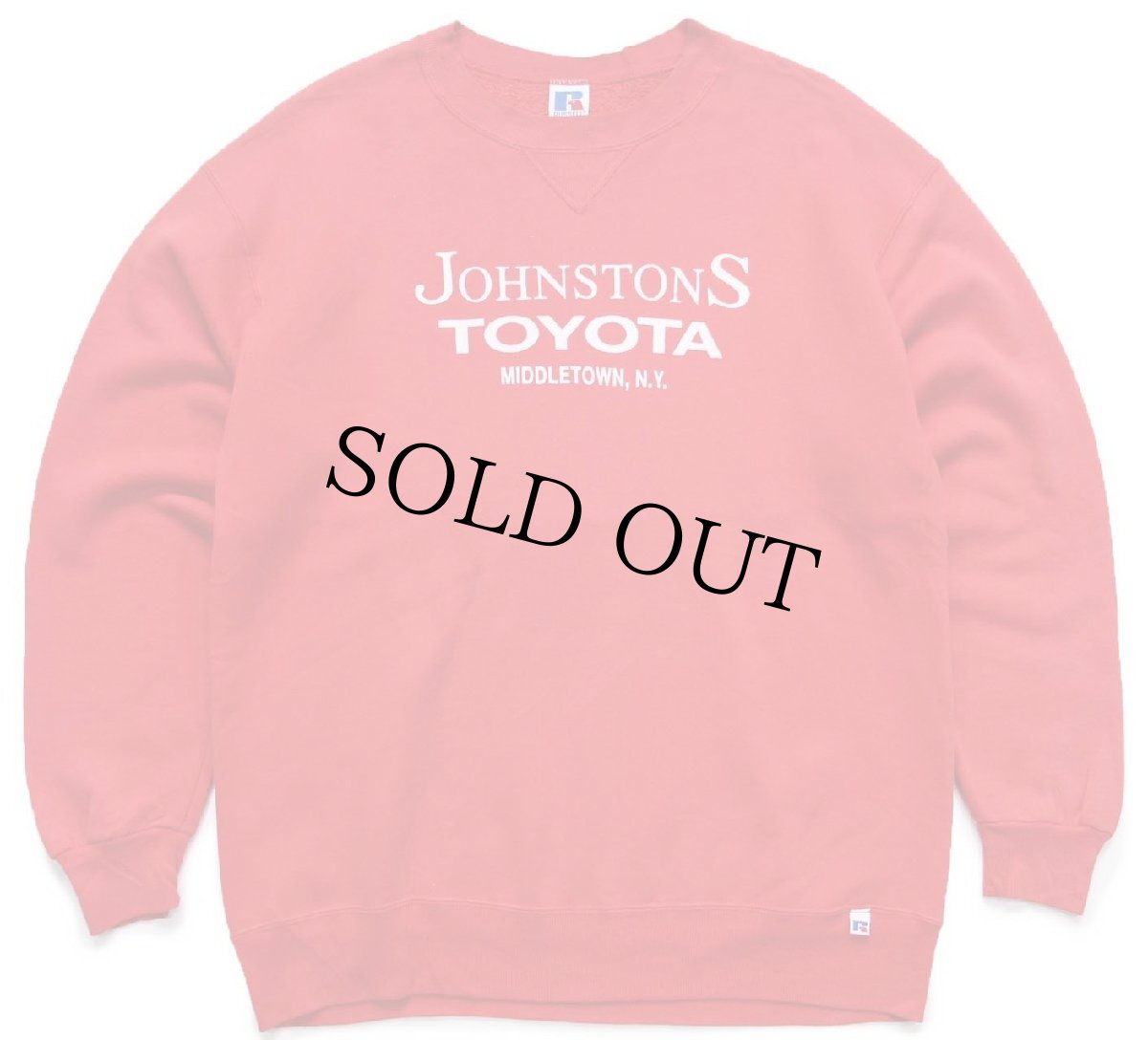 画像1: 90s USA製 RUSSELLラッセル JOHNSTONS TOYOTA トヨタ 前V スウェット 赤 L (1)