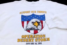 画像4: 90s OPERATION DESERT STORM USMC ブルドッグ マスコット 両面プリント スウェット 白 (4)