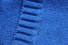 画像6: L.L.Bean 無地 Vネック コットンニット セーター 青 M-T (6)