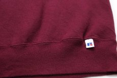 画像5: 90s USA製 RUSSELLラッセル MONTANA Griz 刺繍 前V スウェット ワインレッド L (5)